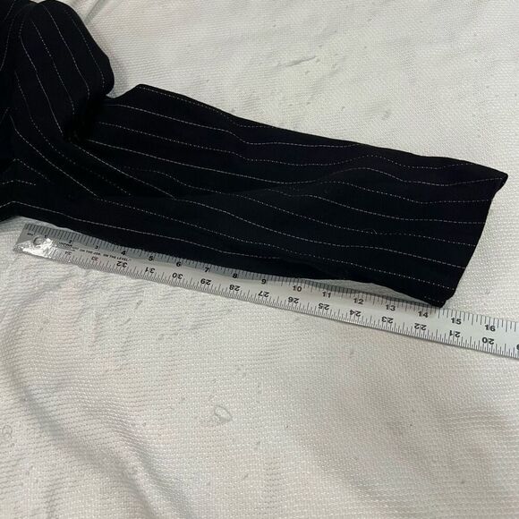 Escada Black Pinstriped Two Button Closure Blazer 42 12 L - Picture 8 of 13